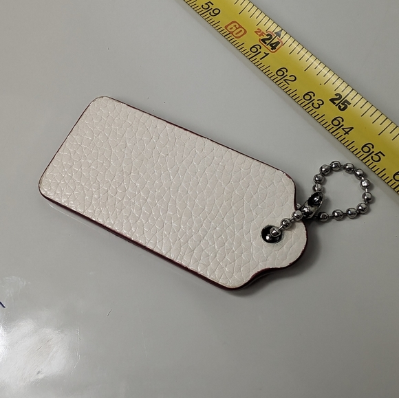 Coach hang tag white & red leather - Picture 4 of 5